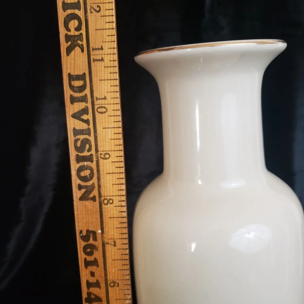 Vintage Floral Vase Iris Bird Design Gold Trim Japan Porcelain‎ Decor